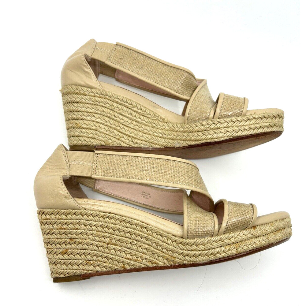 Taryn Rose Women's Krissy Wedge Sandals Size 8 Linen Platform Espadrille Shoes